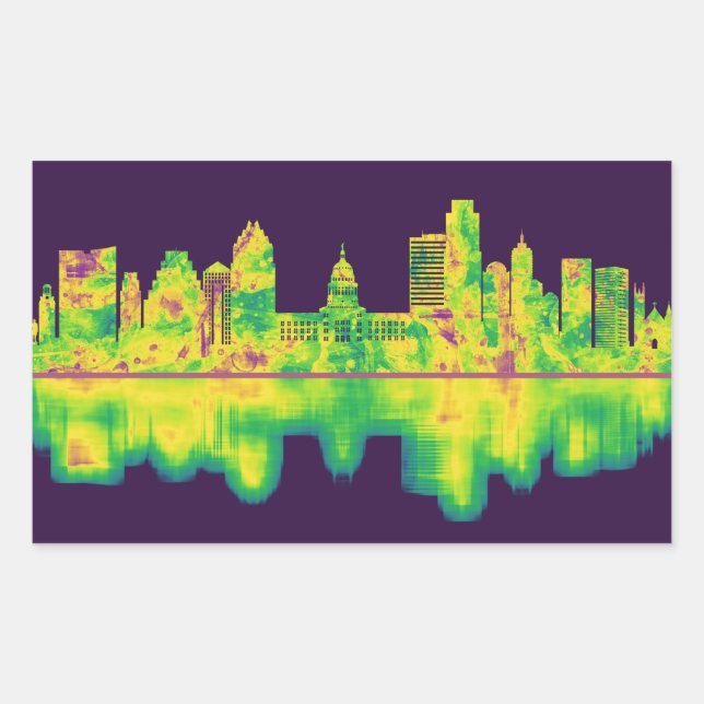 Austin Texas Skyline Sticker (Front)