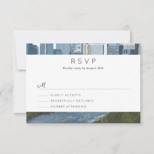 Austin Texas Skyline Wedding RSVP Card