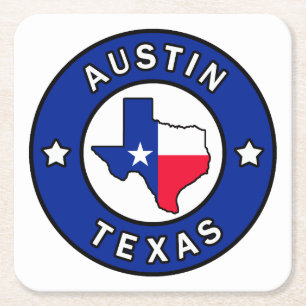 Austin Texas Square Paper Coaster