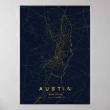 Austin Texas Stylized Map Print | Modern Highlight