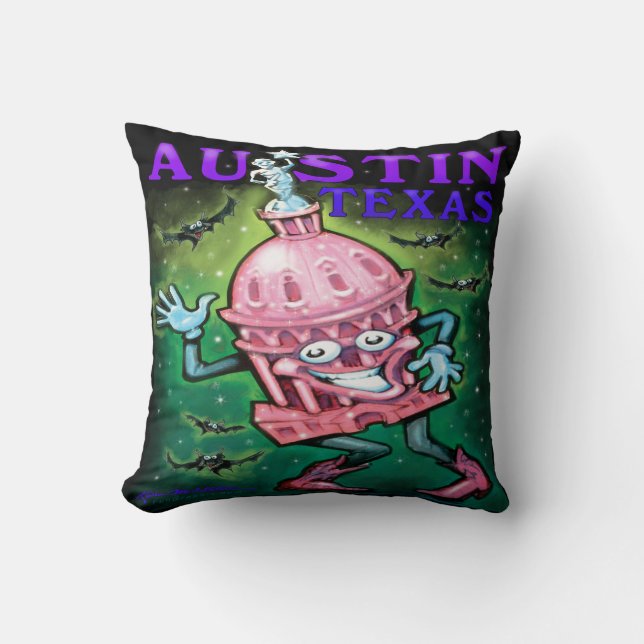 Austin Texas Throw Pillow (Front)