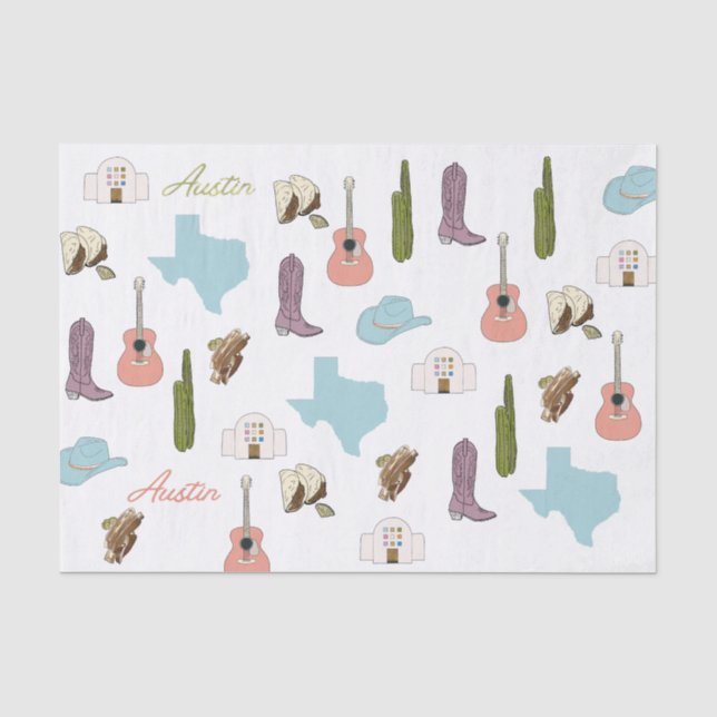 Austin Texas Tissue Paper  (Front)