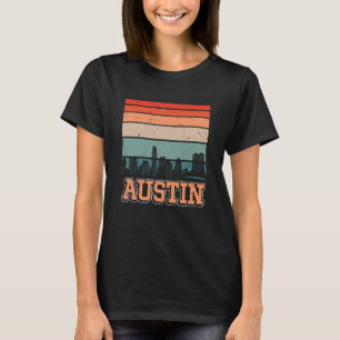 Austin Texas USA Retro Vintage Sunset Skyline Aust T-Shirt