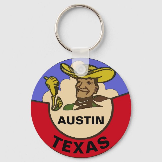 Austin, Texas Vintage Keychain (Front)
