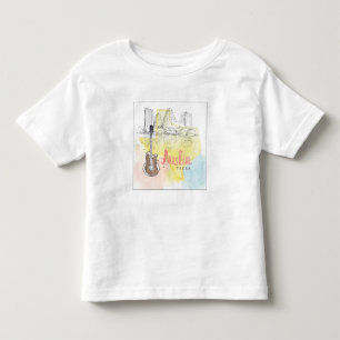 Austin,Texas Watercolor Sketch Toddler T-shirt