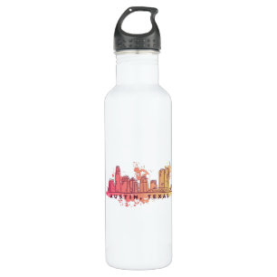 Austin Texas Watercolor Skyline 710 Ml Water Bottle