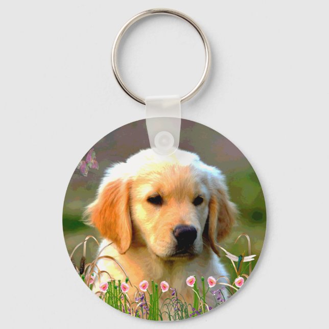 Austin The Golden Labrador Keychain (Front)