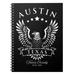 Austin Travis County Texas Vintage Eagle Notebook