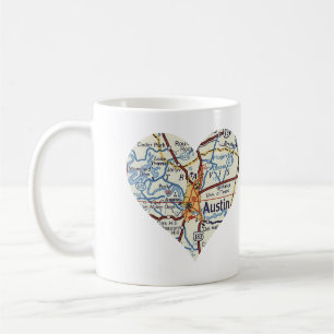 Austin TX 50's Map Coffee Mug