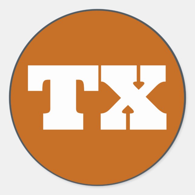 Austin (TX) - Burnt Orange x White x Grey Classic Round Sticker (Front)