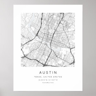 Austin TX Minimalist City Map Art Print