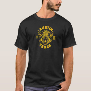 AUSTIN TX With Bat Head Illustration Est Establish T-Shirt