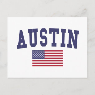 Austin US Flag Postcard