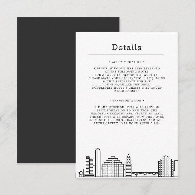 Austin Wedding | Guest Details Invitation (Front/Back)