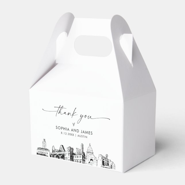 Austin Wedding Personalized Favour Box (Front Side)