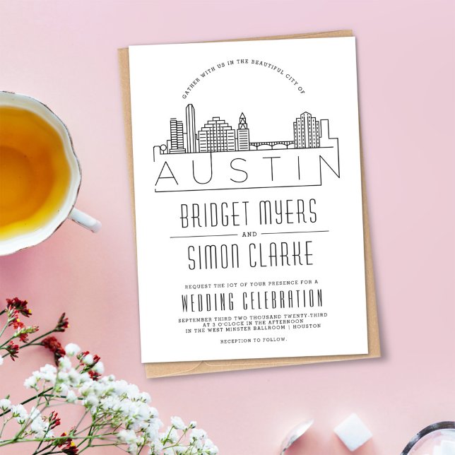 Austin Wedding | Stylized Skyline Invitation (Creator Uploaded)