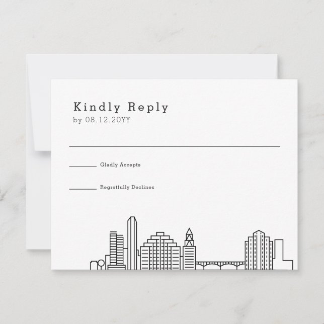 Austin Wedding | Stylized Skyline RSVP (Front)