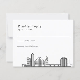 Austin Wedding   Stylized Skyline RSVP Card