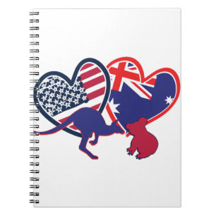 Austrailia USA Kangaroo Koala Notebook
