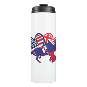 Austrailia USA Kangaroo Koala Thermal Tumbler