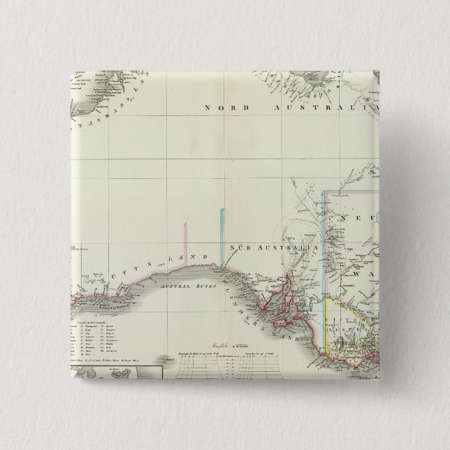 Austral-Continent 2 Inch Square Button (Front)