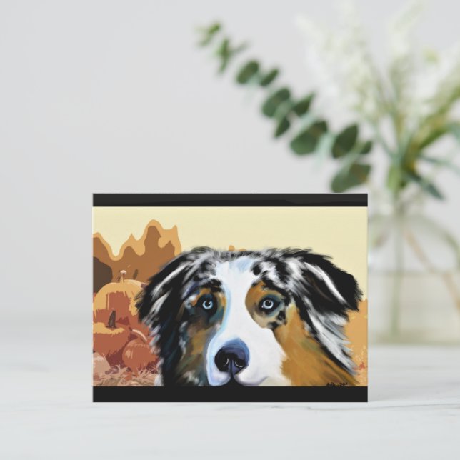 AUSTRALAN SHEPHERD   POSTCARD (Standing Front)