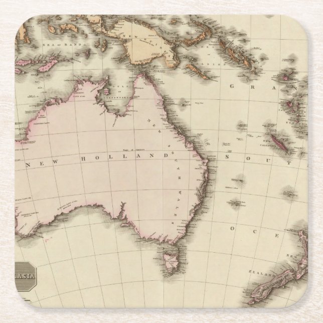 Australasia Square Paper Coaster (Front)