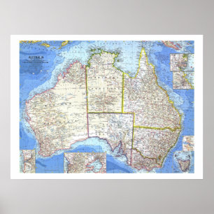 " Australia: 1963 detailed MAP ... Poster