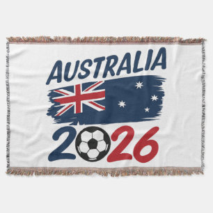 Australia 2026 Soccer Fan Design Flag Colors Throw Blanket