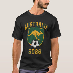 Australia 2026 Soccer Vintage Kangaroo Green Gold T-Shirt
