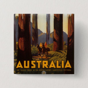 Australia 2 Inch Square Button