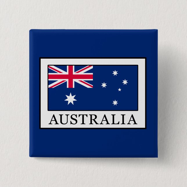 Australia 2 Inch Square Button (Front)
