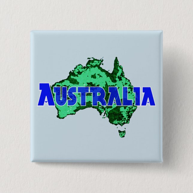 Australia 2 Inch Square Button (Front)
