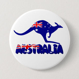 Australia 3 Inch Round Button