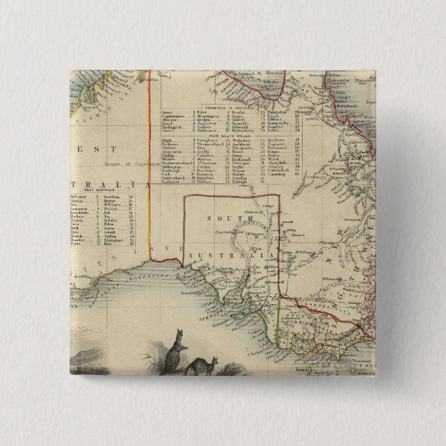 Australia 5 2 inch square button (Front)