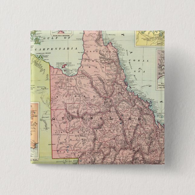 Australia 8 2 inch square button (Front)