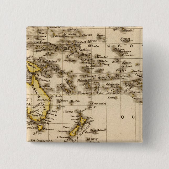 Australia 9 2 inch square button (Front)
