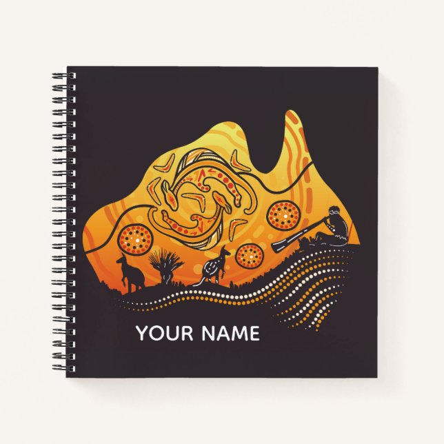 Australia Aboriginal Art Square Notebook (Front)