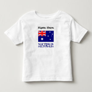 Australia and Australian Flag Black Personalized  Toddler T-shirt