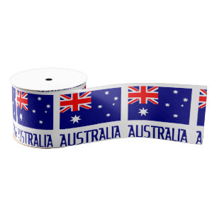 Australia and Australian Flag Grosgrain Ribbon