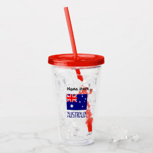 Australia and Australian Flag Personalized Acrylic Tumbler