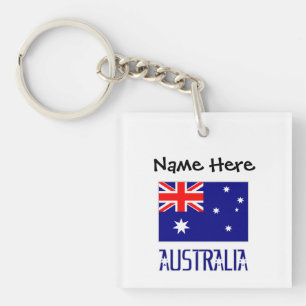 Australia and Australian Flag Personalized  Keychain