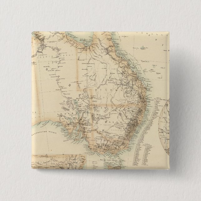 Australia and New Zealand 2 Inch Square Button (Front)