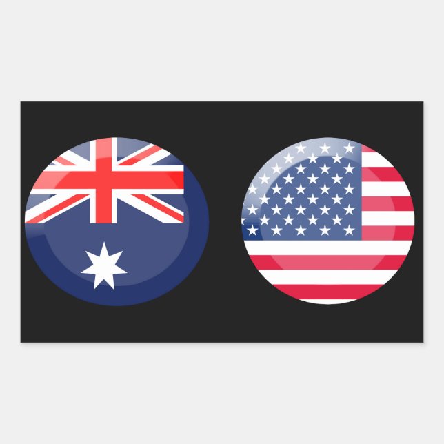 Australia and USA flags Sticker (Front)