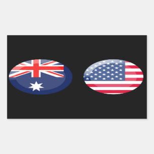 Australia and USA flags Sticker