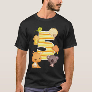 Australia Animals 5th Birthday Kangaroo Koala Plat T-Shirt
