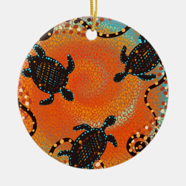 AUSTRALIA ART     CERAMIC ORNAMENT (Front)