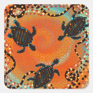 AUSTRALIA ART SQUARE STICKER