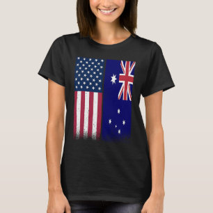 Australia Australian American Flags Proud USA T-Shirt