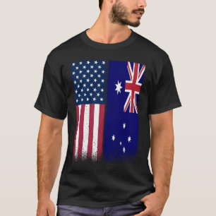 Australia Australian American Flags Proud USA T-Shirt